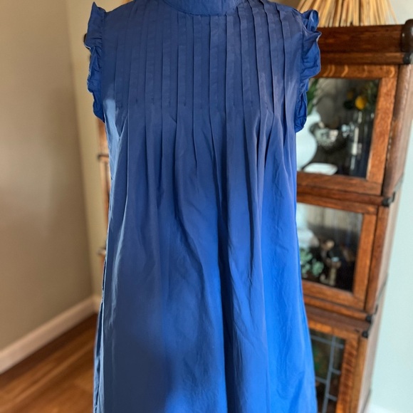 BTFL-life medium blue pleated summer dress with pockets and buttons down back - Picture 4 of 8
